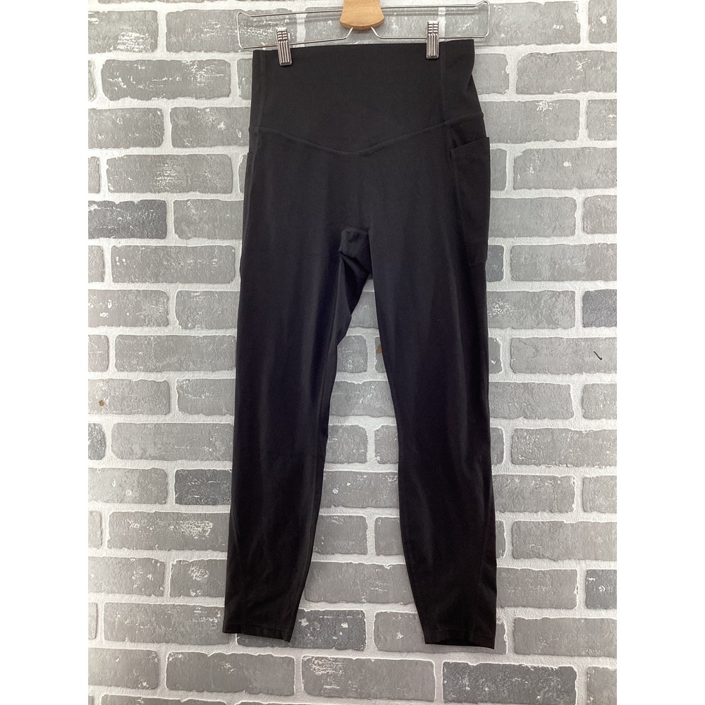 Halara Softlyzero Ultrasculpt Black High Waisted Leggings Pockets Size M 7/8